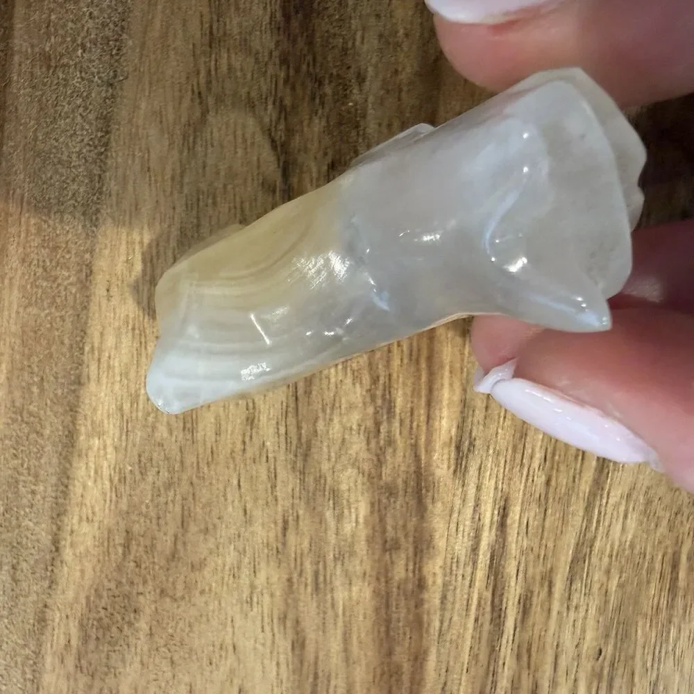 Vintage Marble/Quartz Stone White Scottish Terrier Scottie Trinket Figurine Mini